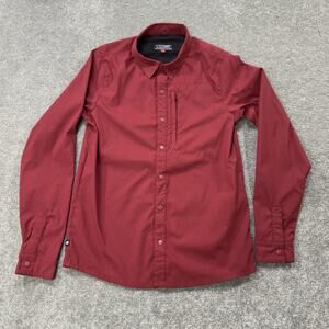 686 Mens Red Everywhere Snap Up Stretch Nylon Performance Hiking Outdoor Shirt S